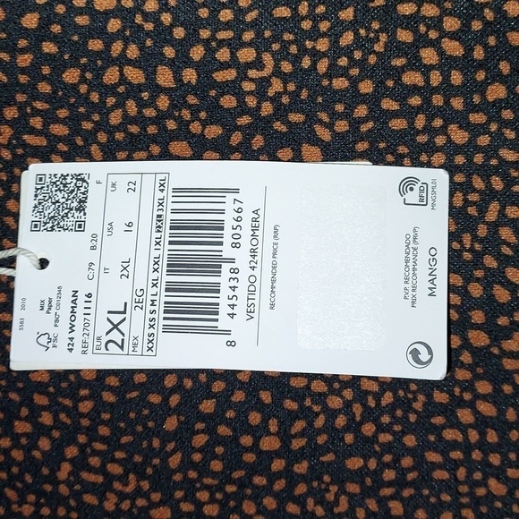 Mango dot print long sleeves Midi dress - Picture 6 of 7